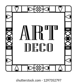 Vintage invitation frame in art deco. Retro style border frame and label. Old retro vintage deco art design