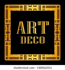 Vintage invitation frame in art deco. Retro style border frame and label. Old retro vintage deco art design