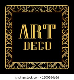 Vintage invitation frame in art deco. Retro style border frame and label. Old retro vintage deco art design