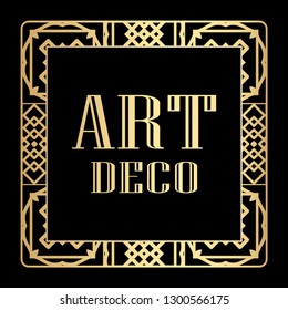 Vintage invitation frame in art deco. Retro style border frame and label. Old retro vintage deco art design