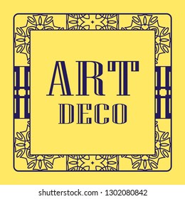 Vintage invitation frame in art deco. Retro style border frame and label. Old retro vintage deco art design