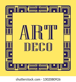 Vintage invitation frame in art deco. Retro style border frame and label. Old retro vintage deco art design