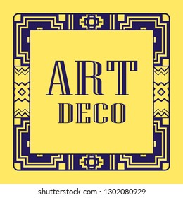 Vintage invitation frame in art deco. Retro style border frame and label. Old retro vintage deco art design
