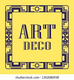 Vintage invitation frame in art deco. Retro style border frame and label. Old retro vintage deco art design