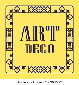 Vintage invitation frame in art deco. Retro style border frame and label. Old retro vintage deco art design