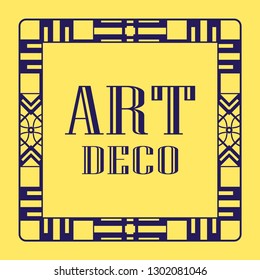 Vintage invitation frame in art deco. Retro style border frame and label. Old retro vintage deco art design