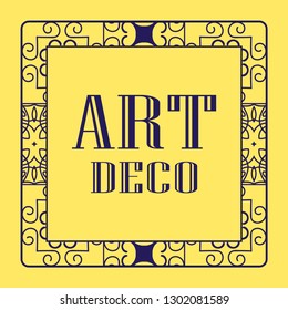 Vintage invitation frame in art deco. Retro style border frame and label. Old retro vintage deco art design