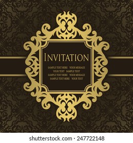 Vintage invitation with frame. Can be used as wedding invitation