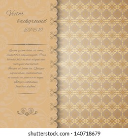 Vintage invitation or greeting card. Vector illustration