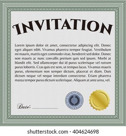Vintage Einladung. Mit guillochiertem Muster und Hintergrund. Ausgezeichnetes, komplexes Design. Vektorgrafik. 