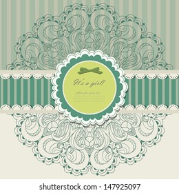 Vintage invitation with lace vector eps 10