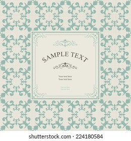 vintage invitation on victorian seamless background 