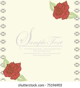 vintage invitation with roses