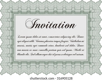 Vintage invitation. Sophisticated design. Printer friendly. Border, frame.