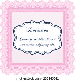 Vintage invitation template. With background. Excellent complex design. Border, frame.