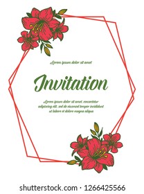 Vintage invitation template with beautiful flower vector art