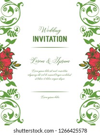 Vintage invitation template with beautiful flower vector art