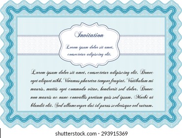 Vintage invitation template. Customizable, Easy to edit and change colors.With background. Excellent design. 