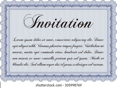 Vintage invitation template. Customizable, Easy to edit and change colors.With complex linear background. Cordial design. 