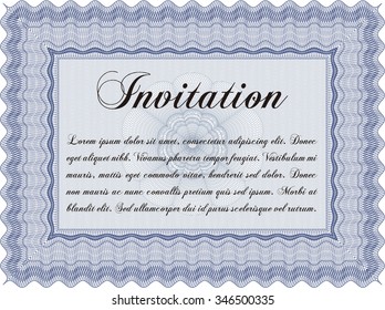 Vintage invitation template. Customizable, Easy to edit and change colors.With complex linear background. Good design. 