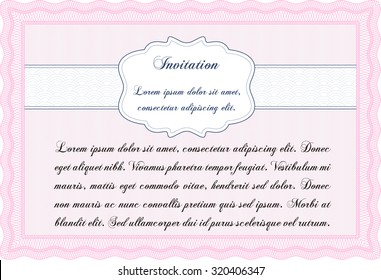 Vintage invitation template. Detailed.Superior design. With background. 