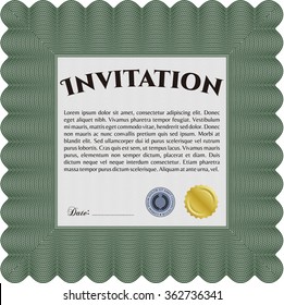 Vintage invitation template. Elegant design. Printer friendly. Border, frame.