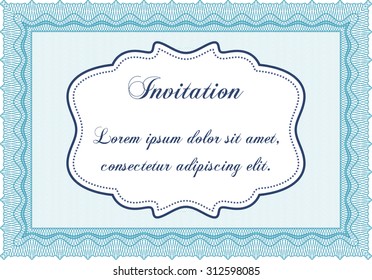 Vintage invitation template. With great quality guilloche pattern. Lovely design. Detailed.