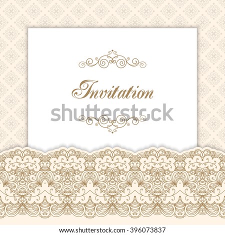 vintage invitation template lacy borders vector royalty vintage invitation templates free