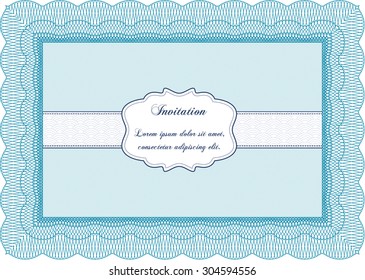 Vintage invitation template. With linear background. Border, frame.Nice design. 
