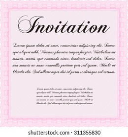 Vintage invitation template. With linear background. Sophisticated design. Customization, Easy to edit and change colors.