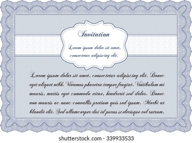 Vintage invitation template. With quality background. Detailed.Elegant design. 