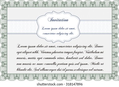 Vintage invitation template. Retro design. Vector illustration.With background. 