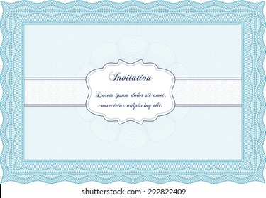 Plantilla de invitación de época. Ilustración vectorial.Fondo complejo. Excelente diseño. 