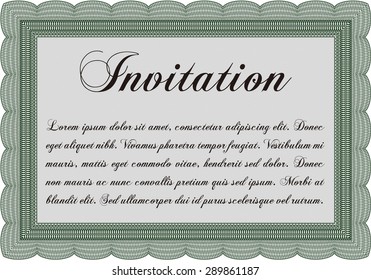 Vintage invitation template. Vector illustration.With complex background. Retro design. 