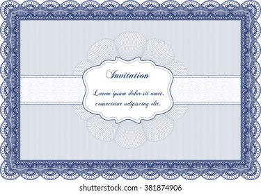 Vintage invitation. Vector illustration. With complex linear background. Excellent complex design. 
