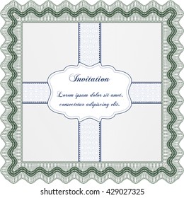 Vintage invitation. Vector illustration. With complex linear background. Artistry design. 