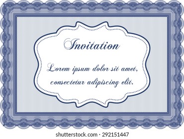 Vintage invitation. Vector illustration.Printer friendly. Lovely design. 