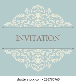 vintage invitation with victorian pattern