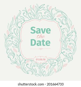 Vintage invitation for wedding.