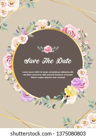 vintage invitation for wedding, anniversary, celebration, party, etc.