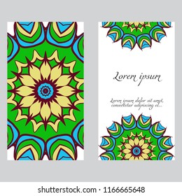 Vintage Invitation or wedding card. Vector illustatration. The front and rear side.