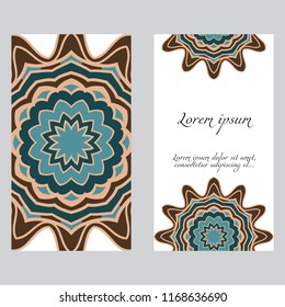 Vintage Invitation or wedding card. Vector illustatration. The front and rear side.