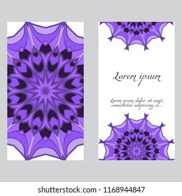 Vintage Invitation or wedding card. Vector illustatration. The front and rear side.