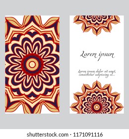 Vintage Invitation or wedding card. Vector illustatration. The front and rear side.