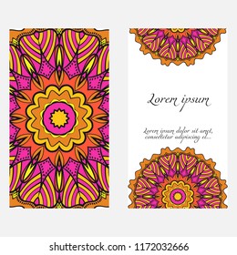 Vintage Invitation or wedding card. Vector illustatration. The front and rear side.