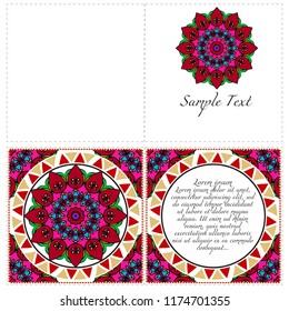 Vintage Invitation or wedding card. Vector illustatration. The front and rear side