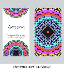 Vintage Invitation or wedding card. Vector illustatration. The front and rear side.