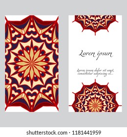 Vintage Invitation or wedding card. Vector illustatration. The front and rear side.