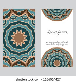 Vintage Invitation or wedding card. Vector illustatration. The front and rear side.