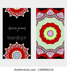 Vintage Invitation or wedding card. Vector illustatration. The front and rear side.
